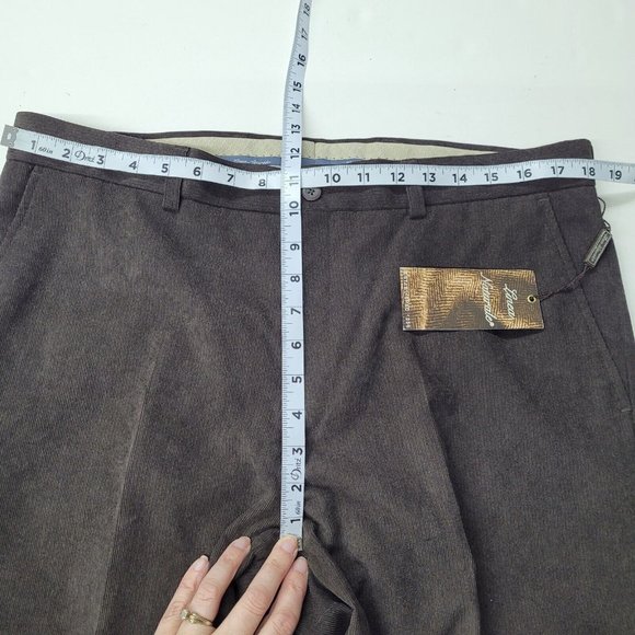 Linea Naturale Pant Men 35 Brown Lightweight Corduroy Dress Trouser Unhemmed New - Picture 10 of 12